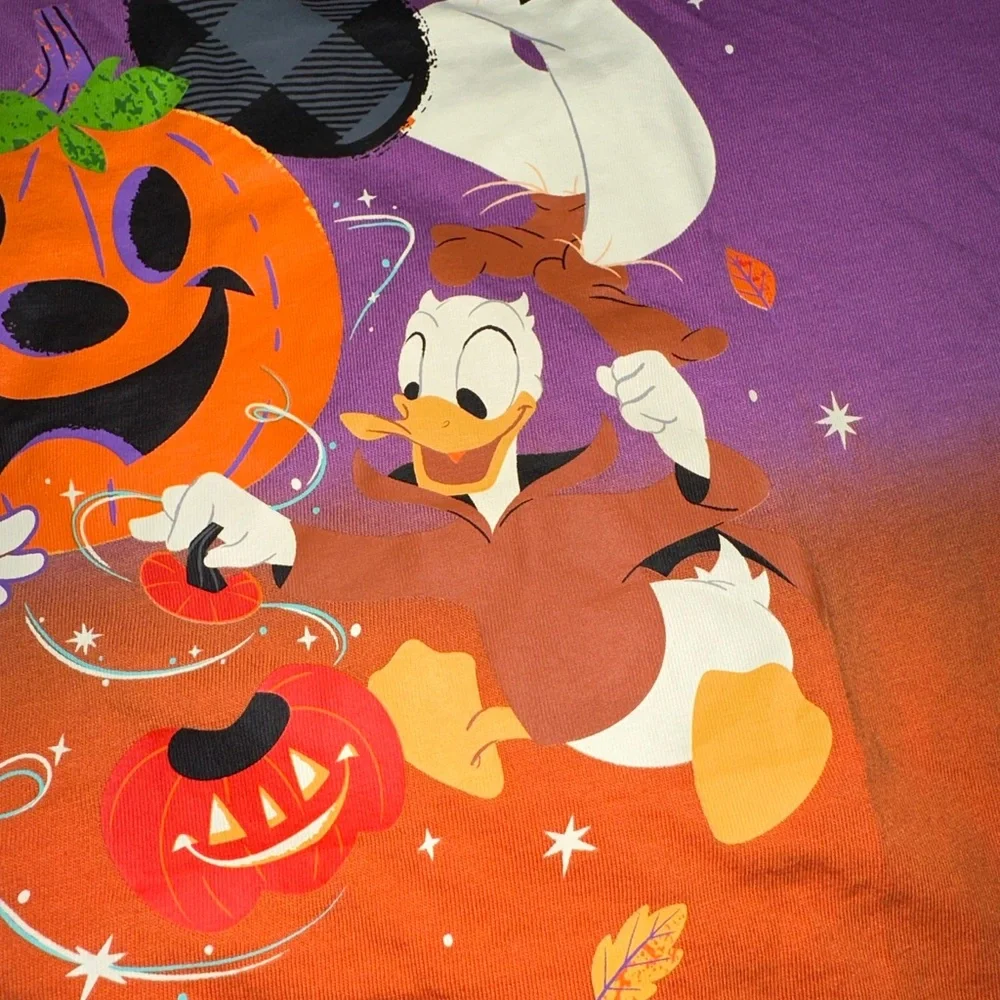 Disney World‎ 2021 Happy Halloween Ombre Mickey Donald Goofy Shirt Kids XL 14